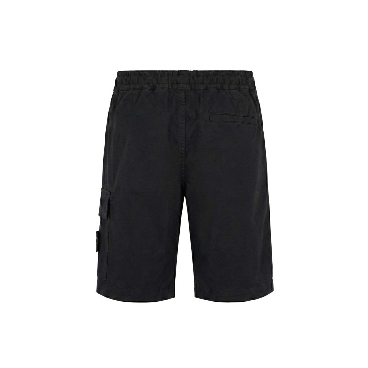 STONE ISLAND Shorts neri in cotone bambini