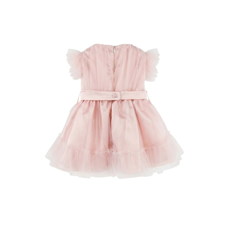 BUFI Abitino rosa volant con fiori neonata