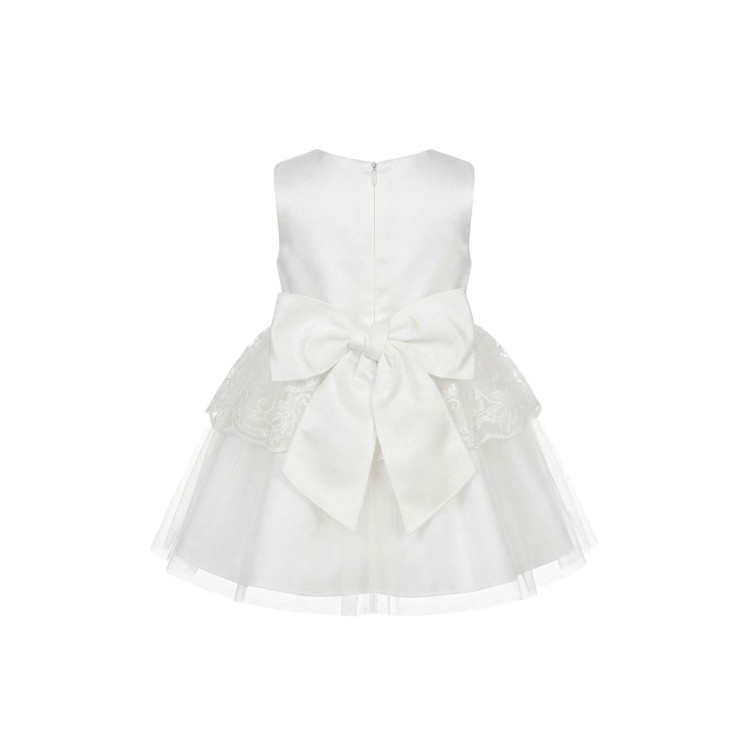 BUFI Abitino bianco con fiori rosa neonata