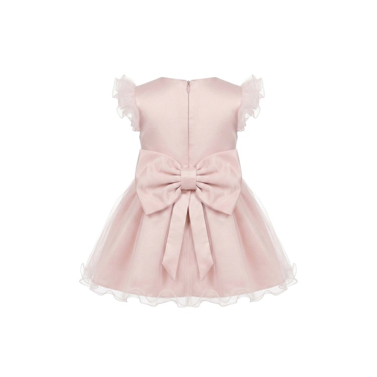 BUFI Abitino rosa volant con fiori neonata