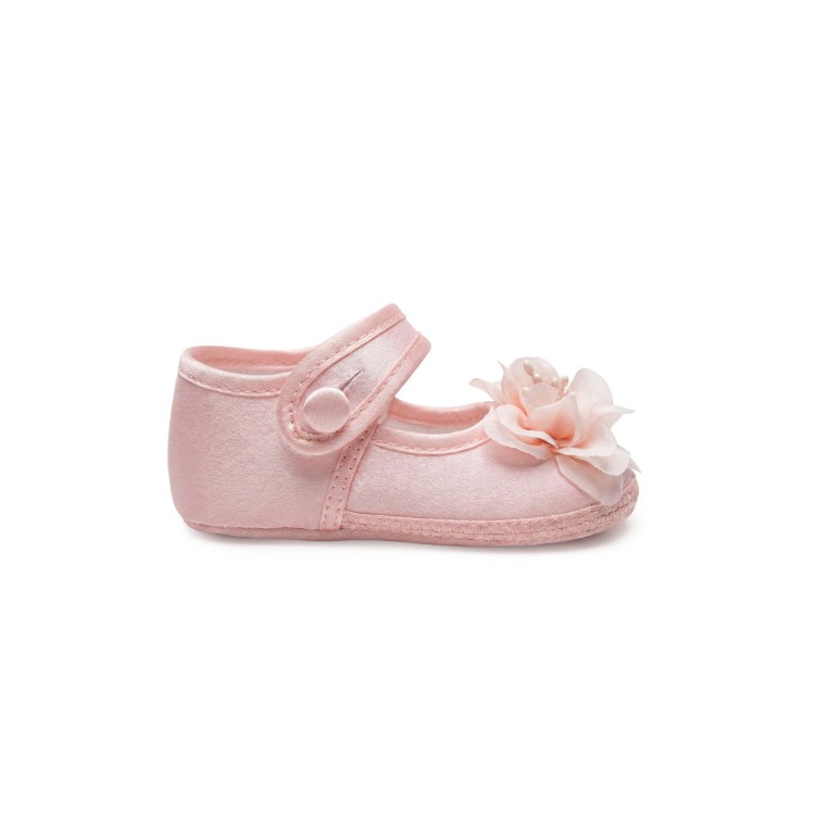 BUFI Scarpine rosa con fiore neonata