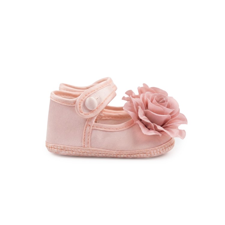 BUFI Scarpine rosa con fiore neonata
