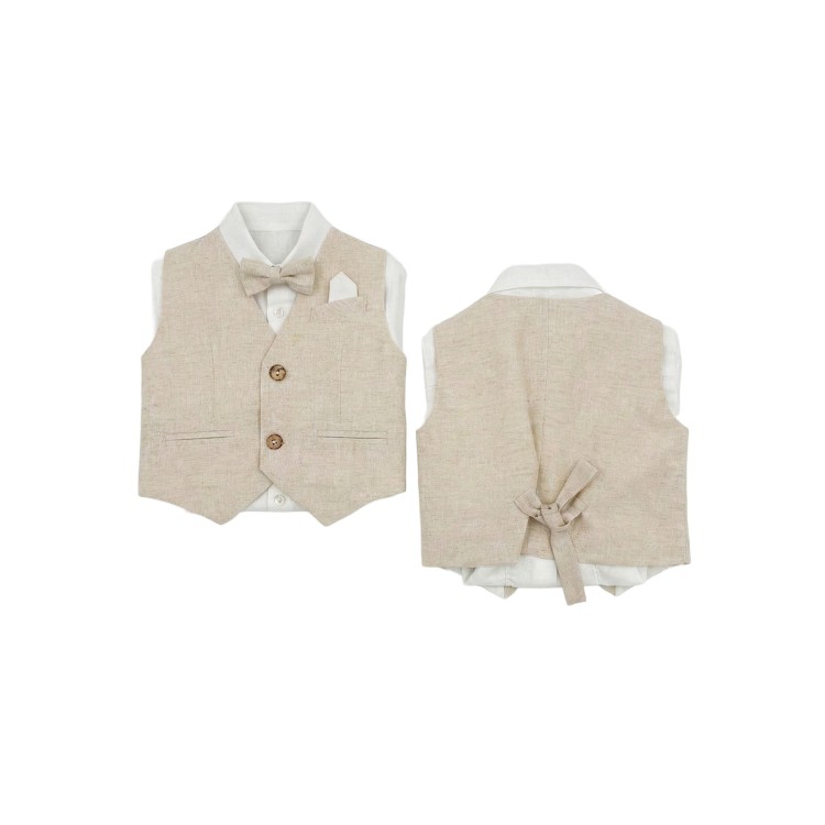 GASTONE Completo 4 pezzi beige neonato