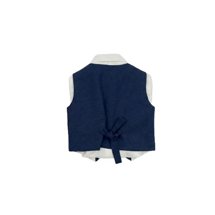 BUFI Completo 4 pezzi blu navy neonato