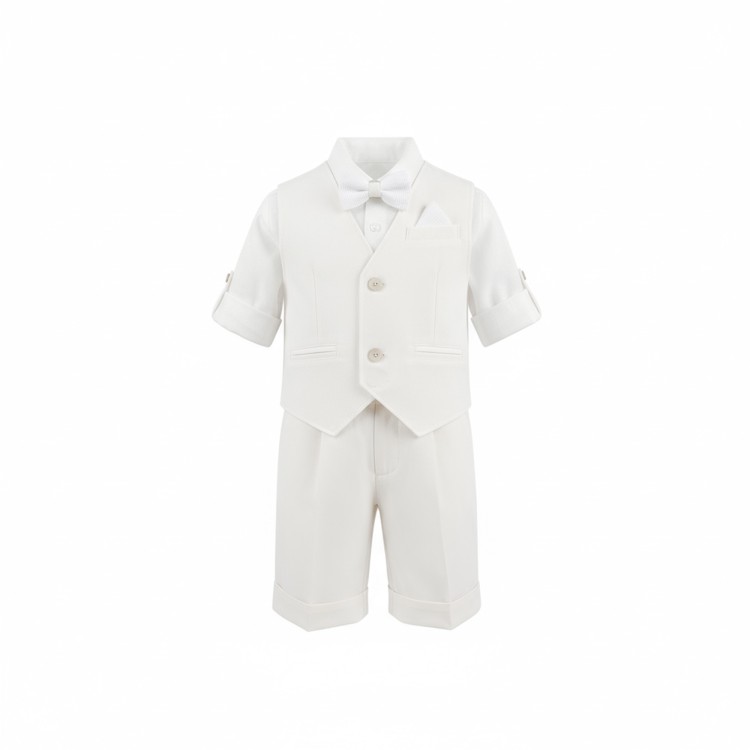 BUFI Completo 4 pezzi bianco neonato