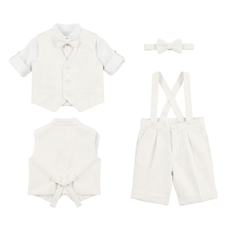 BUFI Completo 4 pezzi bianco neonato
