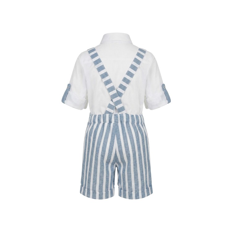 GASTONE Completo 2 pezzi celeste a righe neonato