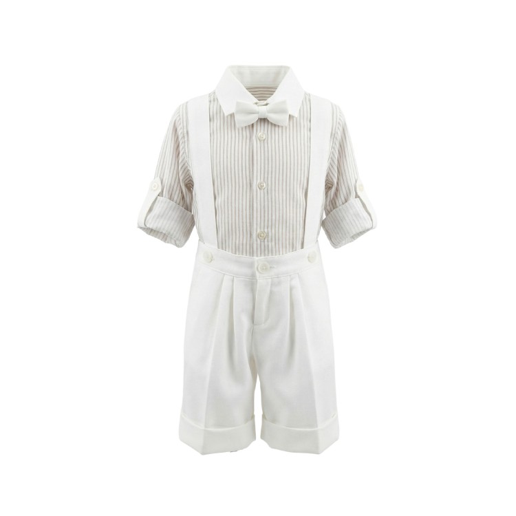 GASTONE Completo 2 pezzi beige a righe neonato