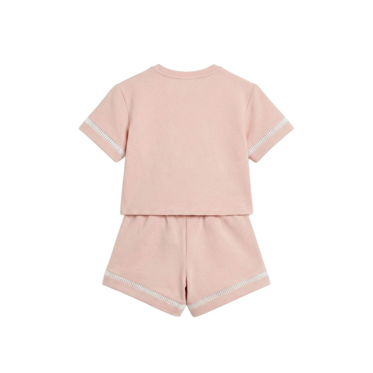 TWIN-SET Completo rosa t-shirt e shorts bambina
