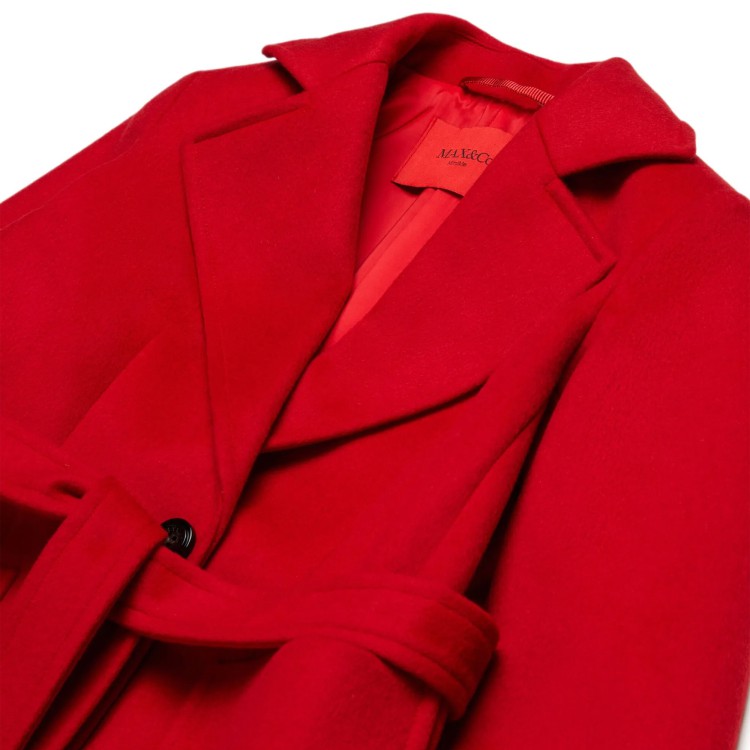 MAX&CO Cappotto rosso con cintura bambina