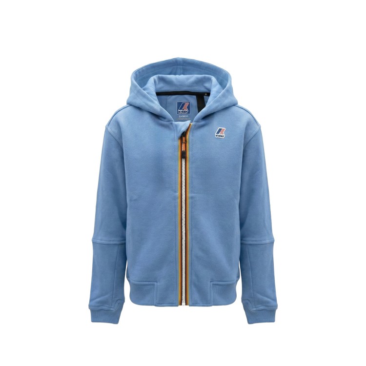 K-WAY Felpa celeste con cappuccio bambino