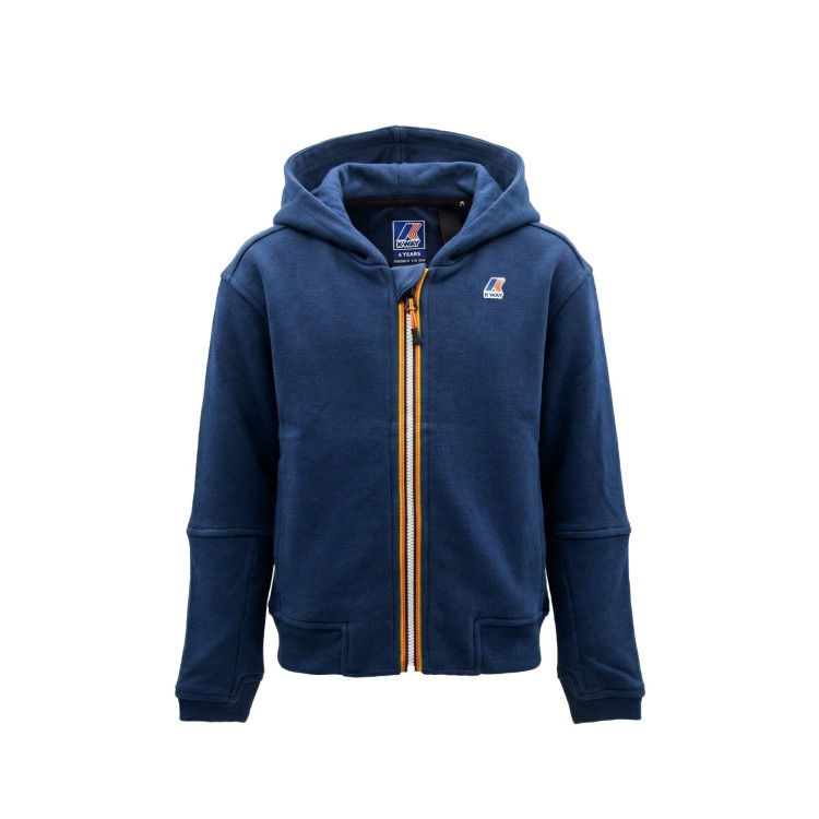 K-WAY Felpa blu navy con cappuccio bambini