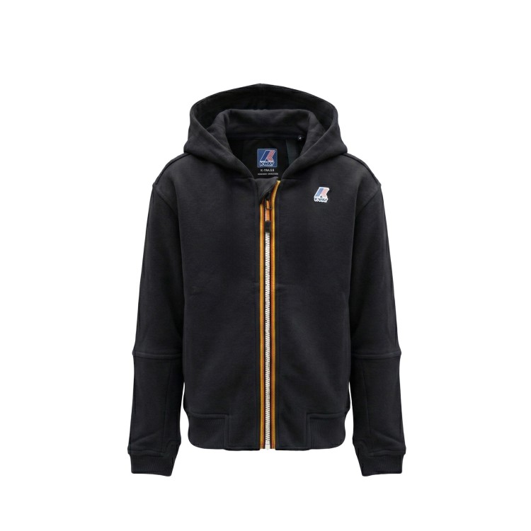 K-WAY Felpa nera con cappuccio bambini