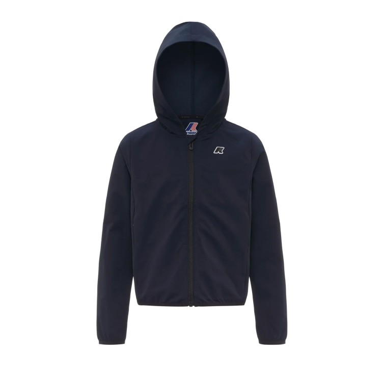 K-WAY Felpa blu navy con cappuccio bambini