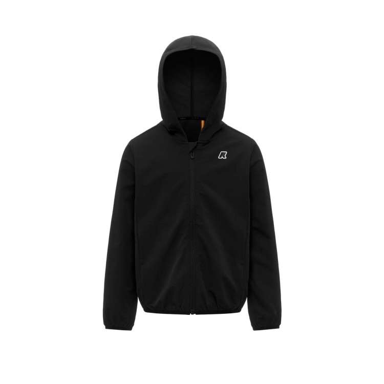 K-WAY Felpa nera con cappuccio bambini