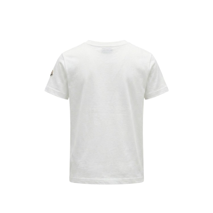 MONCLER T-shirt bianca con logo stampato bambini