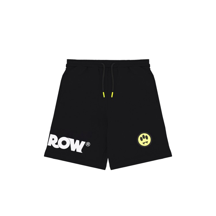 BARROW Shorts neri in felpa con logo bambino