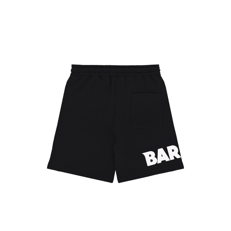BARROW Shorts neri in felpa con logo bambino