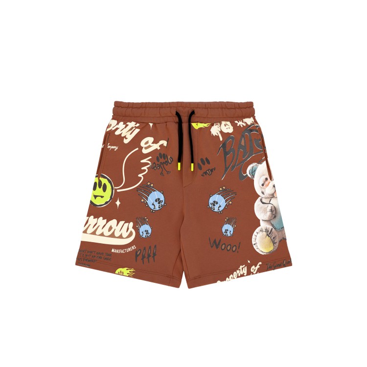 BARROW Shorts cioccolato con stampe all-over bambino