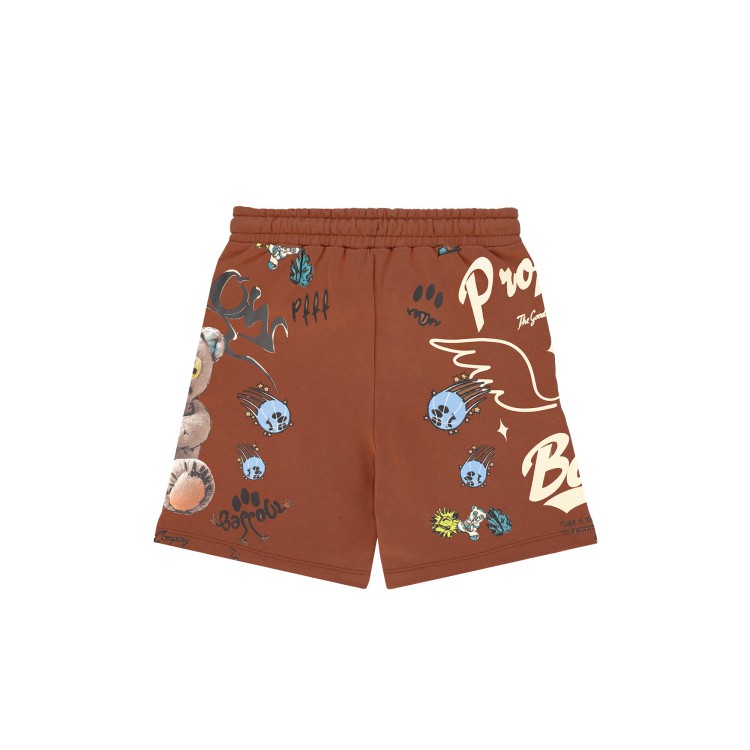 BARROW Shorts cioccolato con stampe all-over bambino