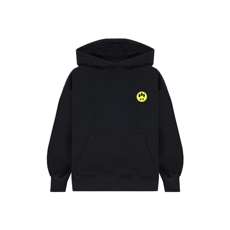 BARROW Felpa nera con cappuccio e logo bambini