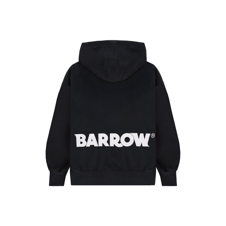 BARROW Felpa nera con cappuccio e logo bambini