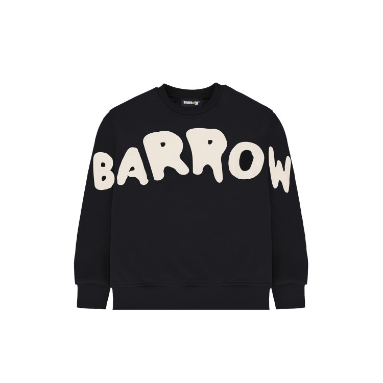 BARROW Felpa nera girocollo logo bubble bambini