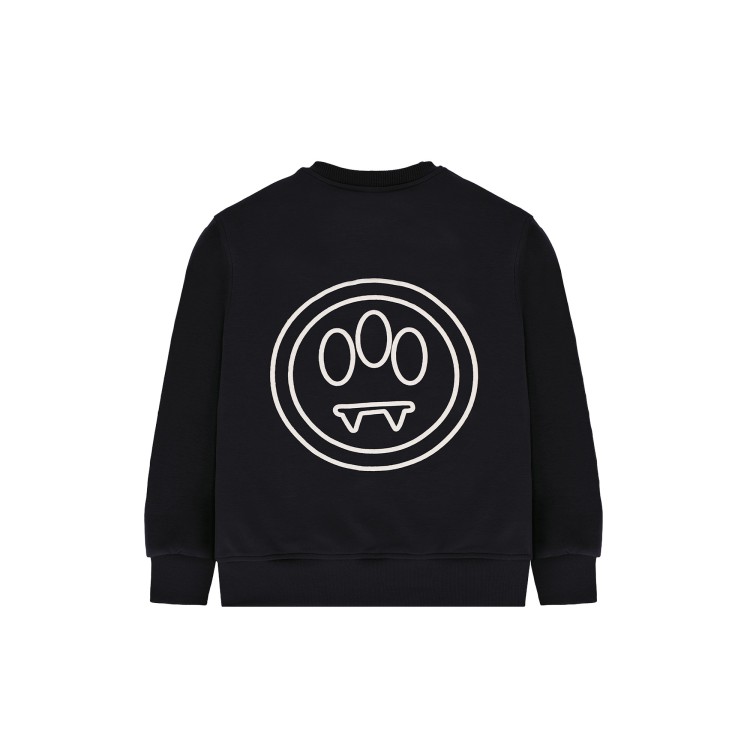 BARROW Felpa nera girocollo logo bubble bambini