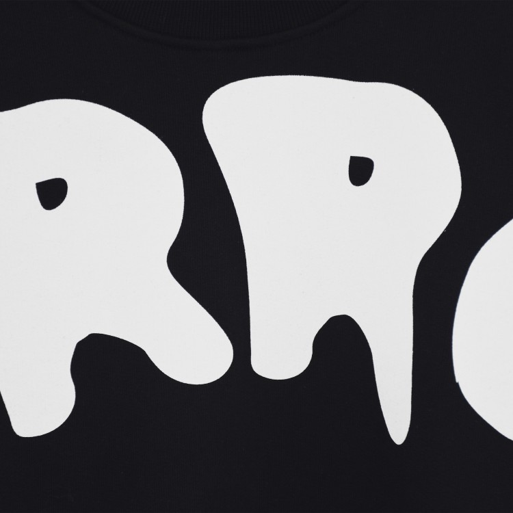 BARROW Felpa nera girocollo logo bubble bambini