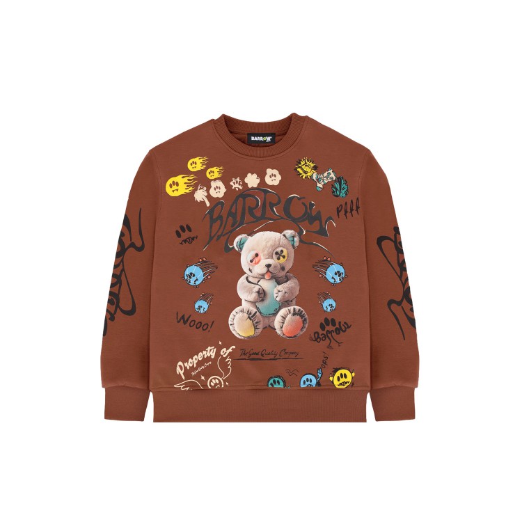 BARROW Felpa cioccolato girocollo stampata bambini