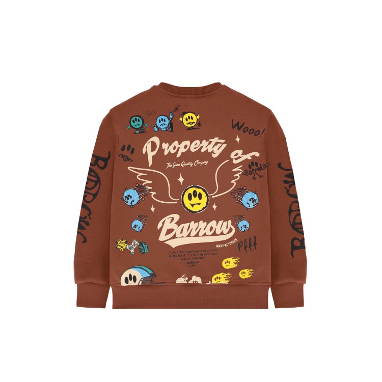 BARROW Felpa cioccolato girocollo stampata bambini