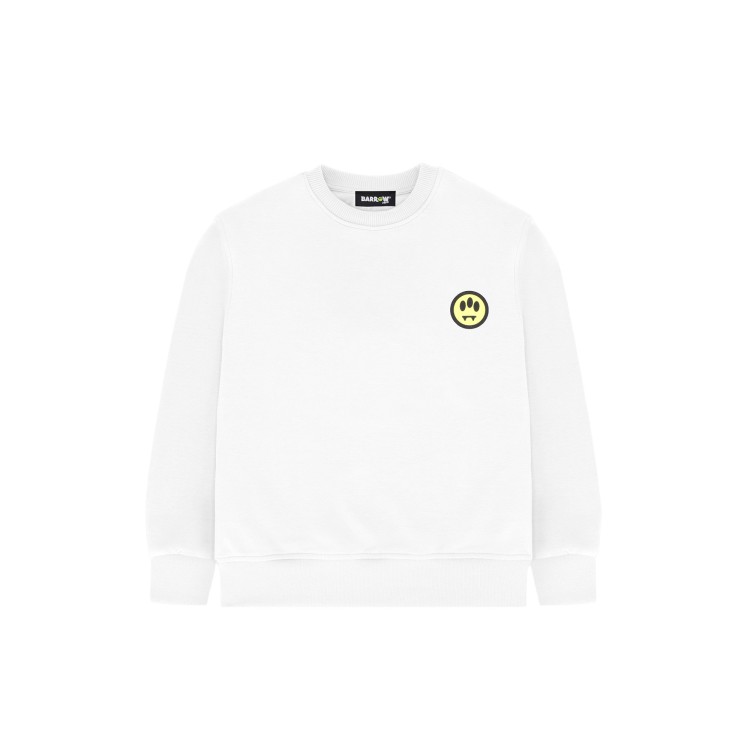 BARROW Felpa bianca girocollo logo smile bambini