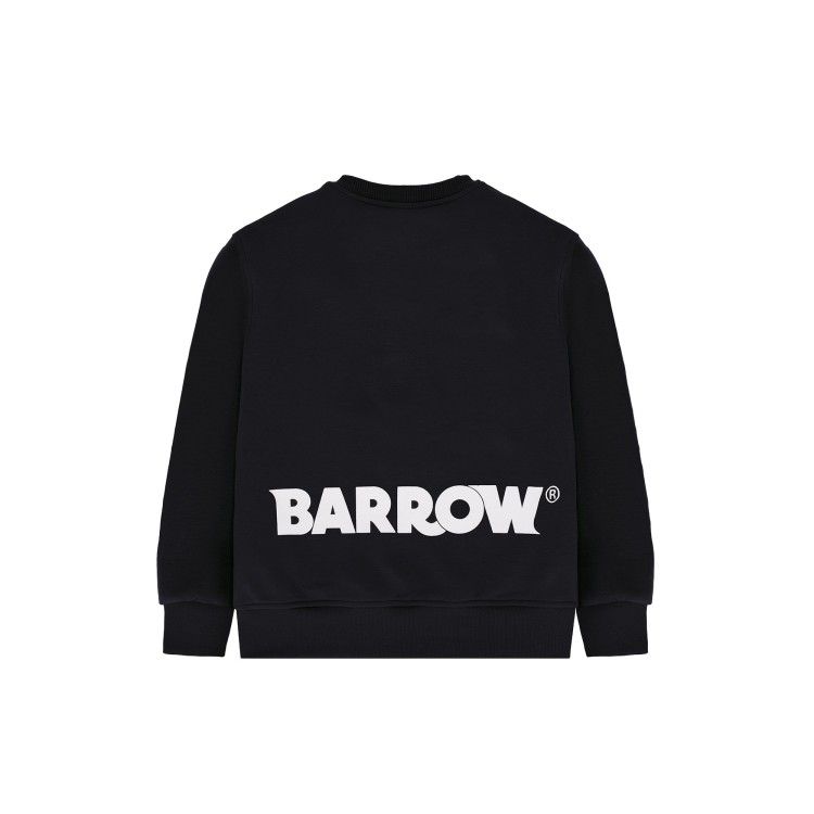 BARROW Felpa nera girocollo logo smile bambini