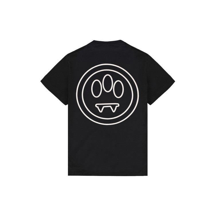 BARROW T-shirt nera con stampa smile e logo bambini