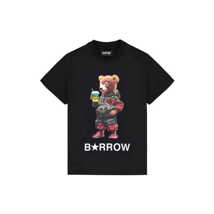BARROW T-shirt nera con stampa Barrow Bear bambini