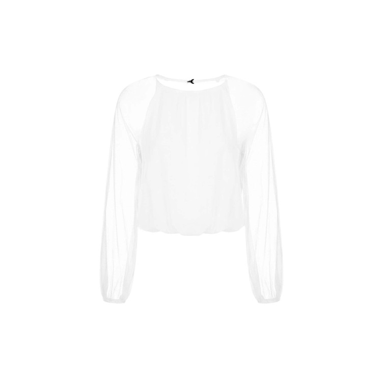 PATRIZIA PEPE Blusa bianca con maniche trasparenti bambina