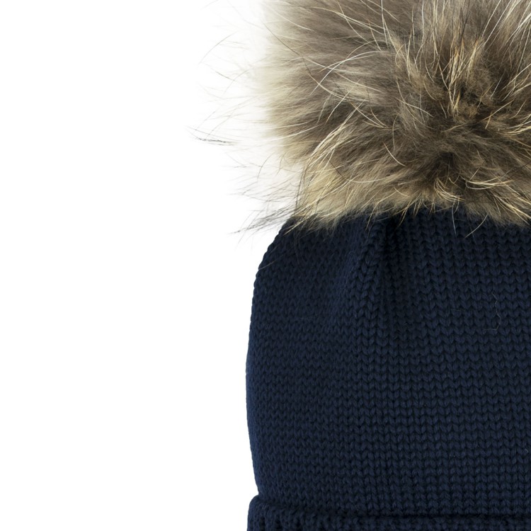 CATYA Cappello lana pon pon blu bambino