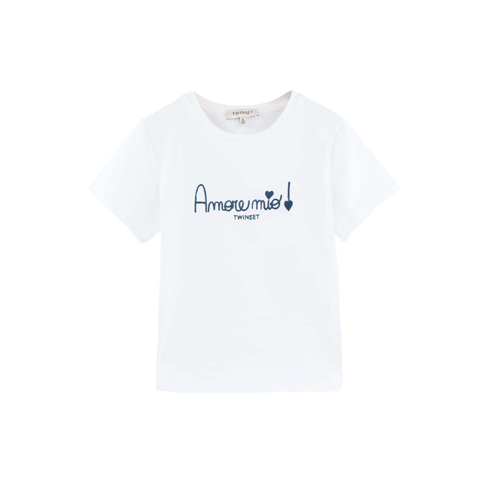 TWIN-SET T-shirt bianca con...