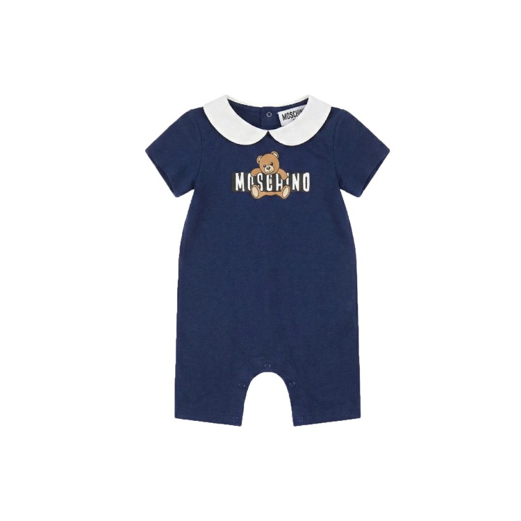 MOSCHINO Pagliaccetto blu navy Teddy Bear neonato