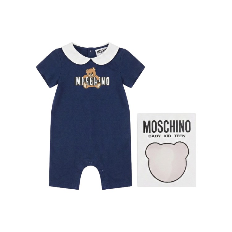 MOSCHINO Pagliaccetto blu navy Teddy Bear neonato