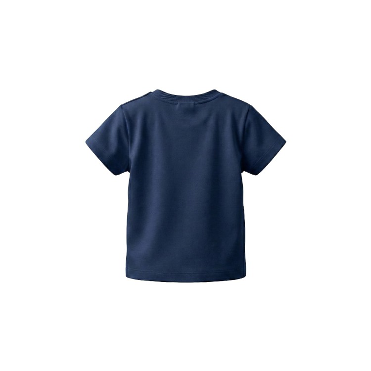 MOSCHINO T-shirt blu navy con logo neonati