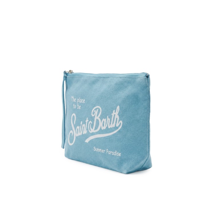 SAINT BARTH Pochette celeste in lino bambini