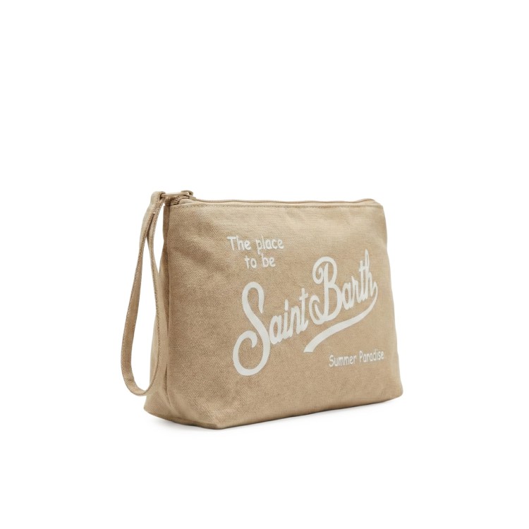 SAINT BARTH Pochette beige in lino bambini