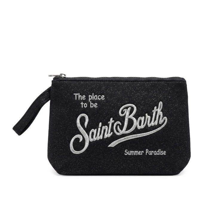 SAINT BARTH Pochette grande nera lurex bambina