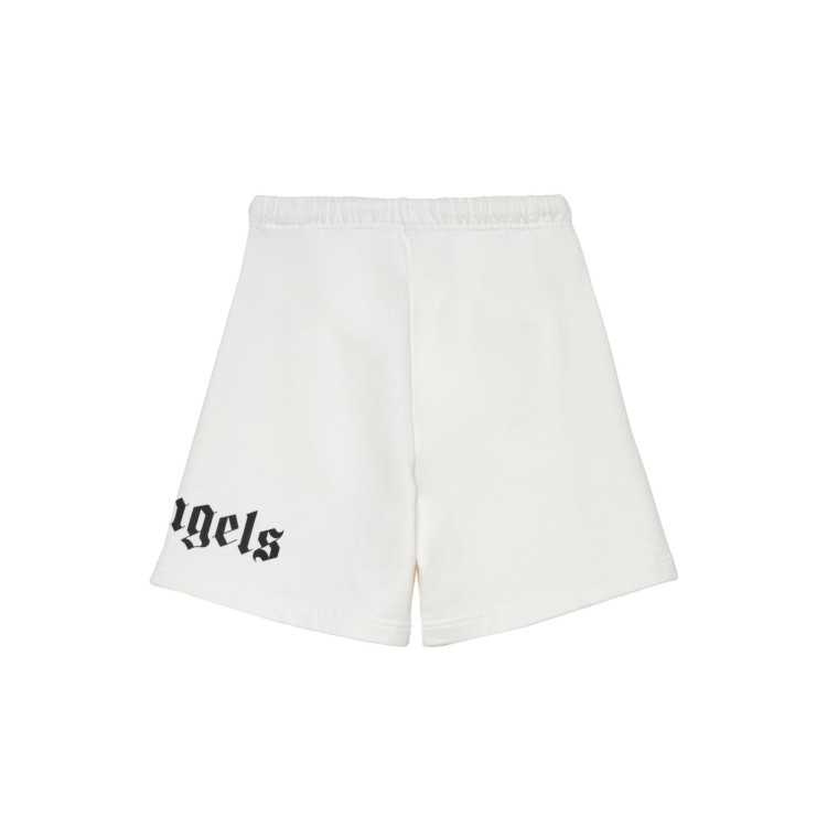 PALM ANGELS Shorts bianchi sportivi con logo bambino