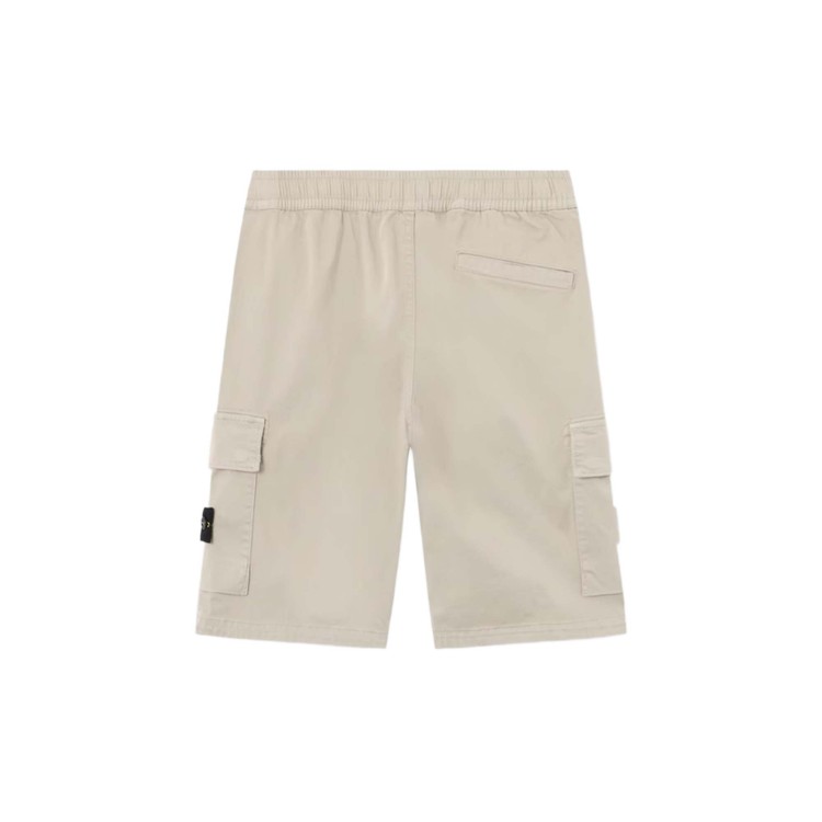 STONE ISLAND Shorts grigio perla in cotone bambini
