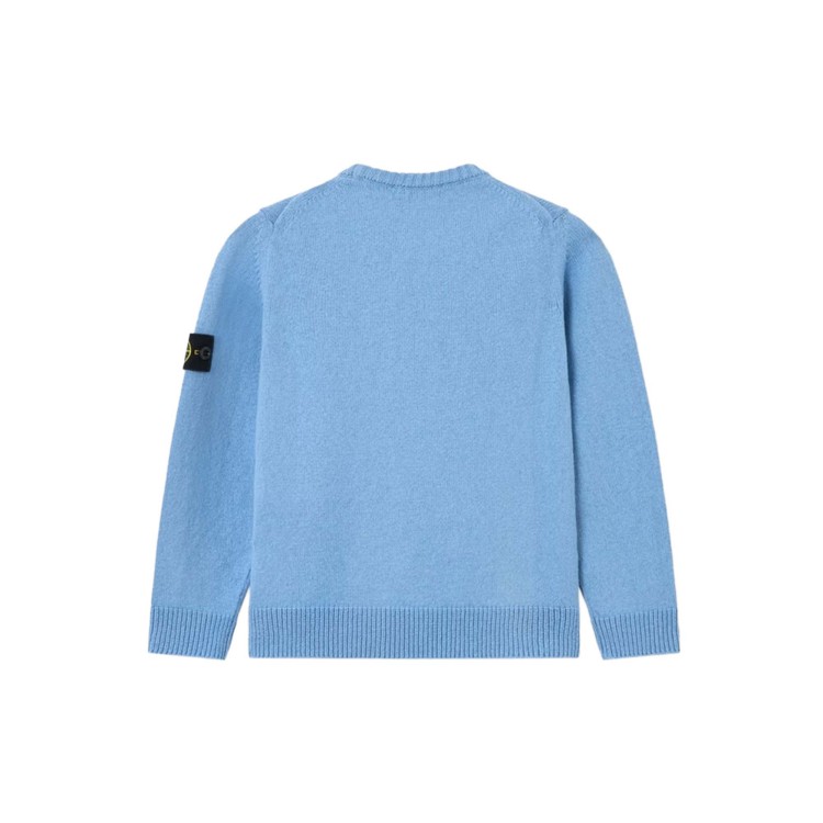 STONE ISLAND Maglia azzurra girocollo bambini
