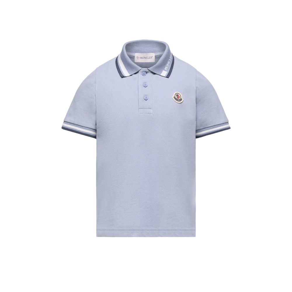 MONCLER Polo celeste con...