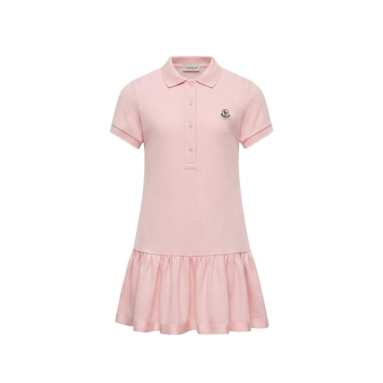 MONCLER Abito rosa in piquè con logo bambina