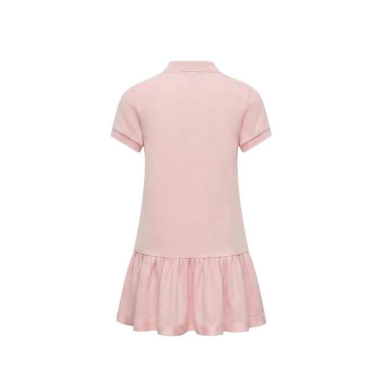 MONCLER Abito rosa in piquè con logo bambina